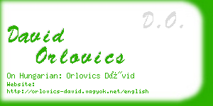 david orlovics business card